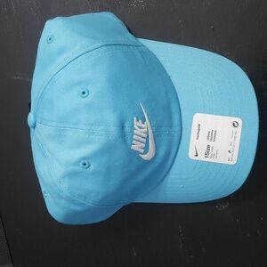Nike Unisex Heritage 86 Cap, size adjustable,  color sea blue with white swoosh.